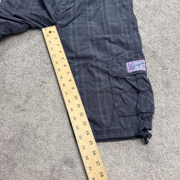 Life Is Good Cargo Capri Pants Womens 6 Blue Pink Plaid Cotton Casual Outdoor - Picture 11 of 14